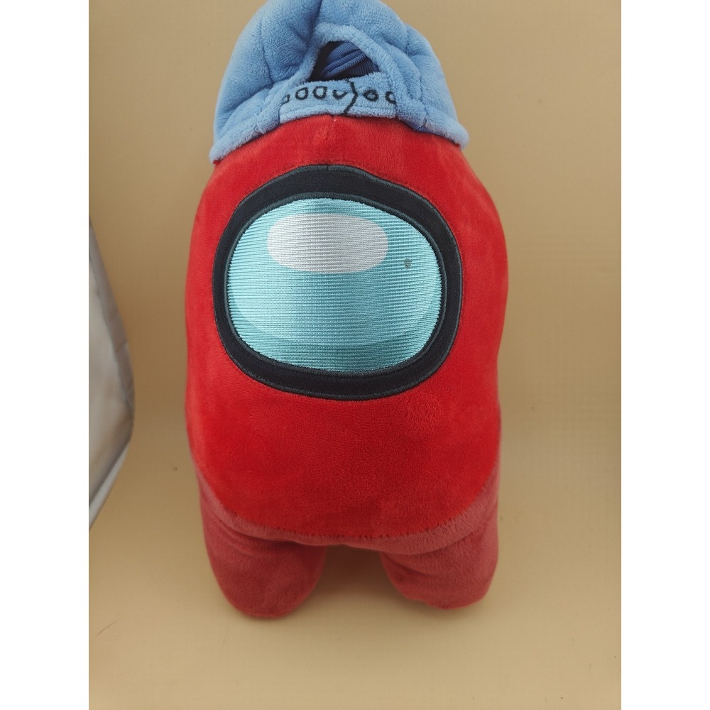 Among Us Red Plush 12in Blue Hat Toikido Licensed Stuffed Animal Toy